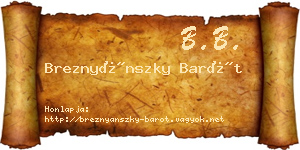 Breznyánszky Barót névjegykártya
